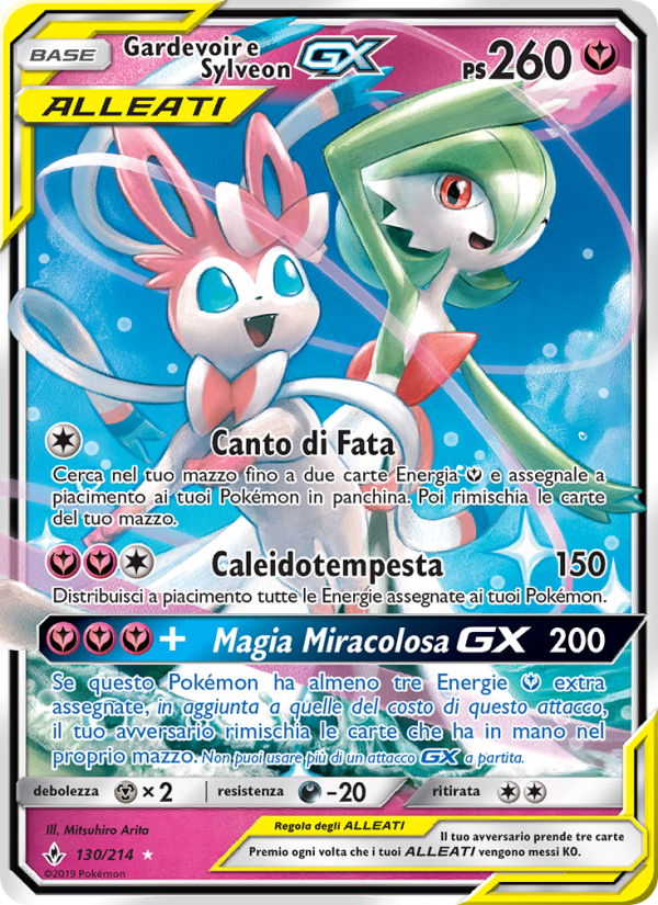 Gardevoir e Sylveon GX 130/234 — Legami Inossidabili (Italian Pokémon TCG card)