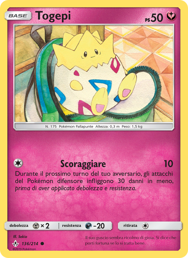 Togepi 136/234 — Legami Inossidabili (Italian Pokémon TCG card)