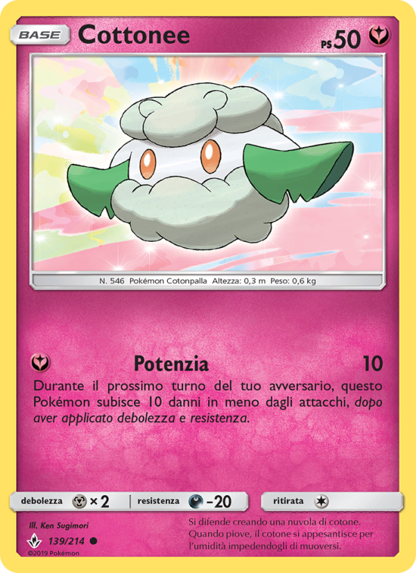 Cottonee 139/234 — Legami Inossidabili (Italian Pokémon TCG card)