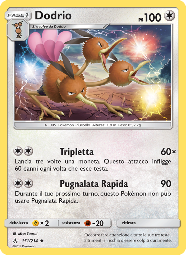 Dodrio 151/234 — Legami Inossidabili (Italian Pokémon TCG card)