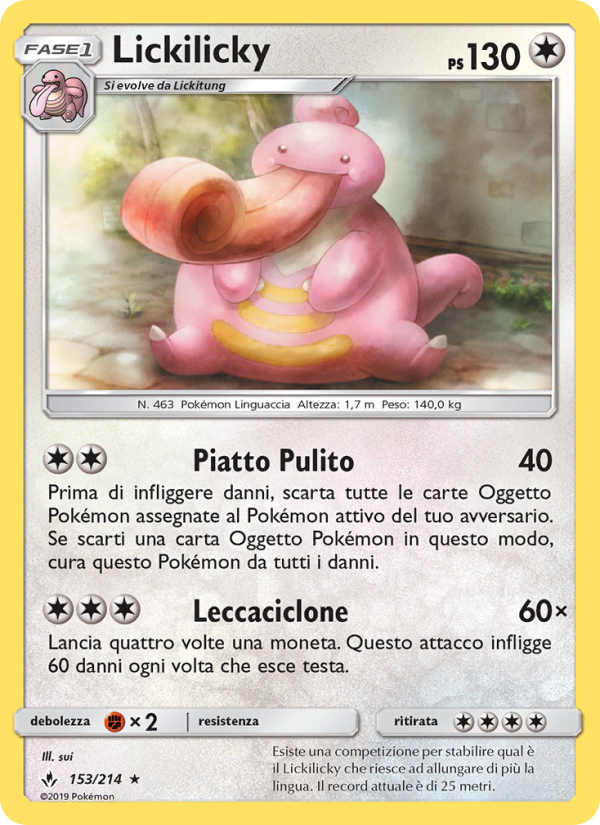 Lickilicky 153/234 — Legami Inossidabili (Italian Pokémon TCG card)