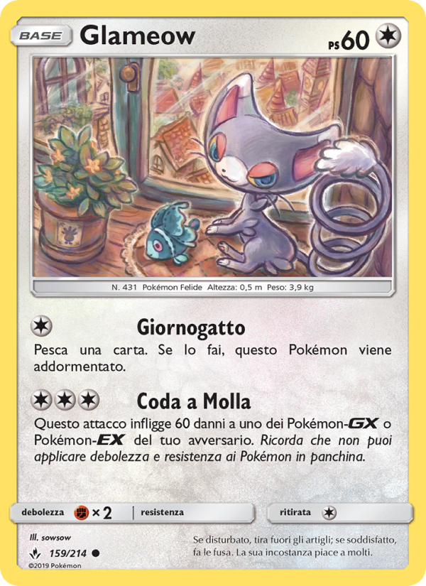 Glameow 159/234 — Legami Inossidabili (Italian Pokémon TCG card)