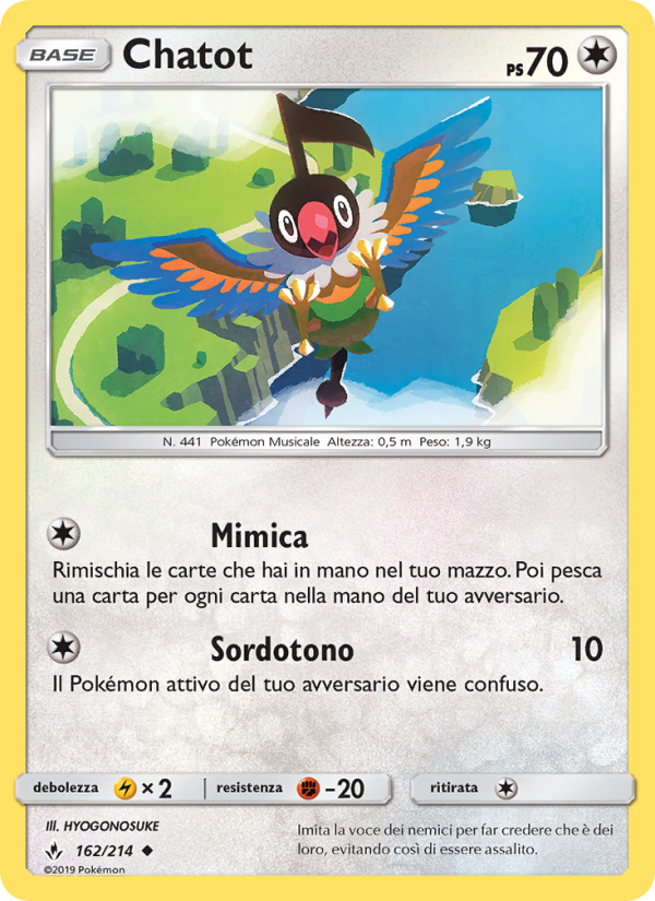 Chatot 162/234 — Legami Inossidabili (Italian Pokémon TCG card)