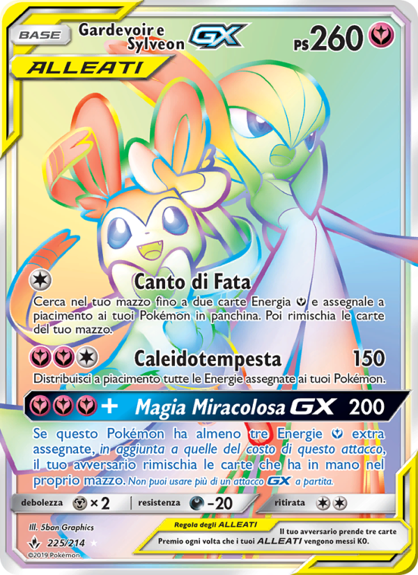 Gardevoir e Sylveon GX 225/234 — Legami Inossidabili (Italian Pokémon TCG card)