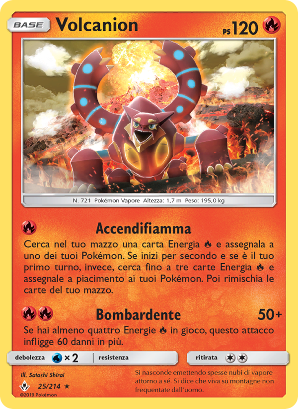 Volcanion 025/234 — Legami Inossidabili (Italian Pokémon TCG card)