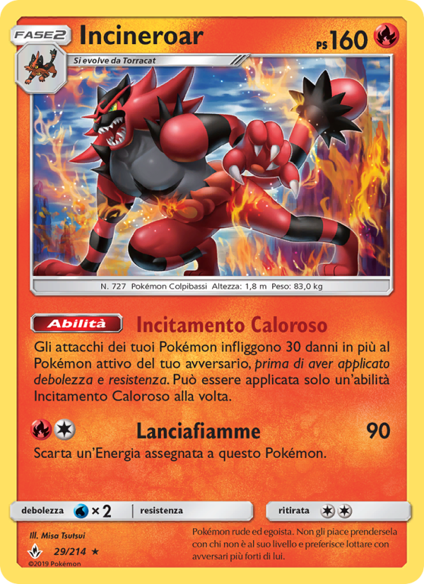 Incineroar 029/234 — Legami Inossidabili (Italian Pokémon TCG card)