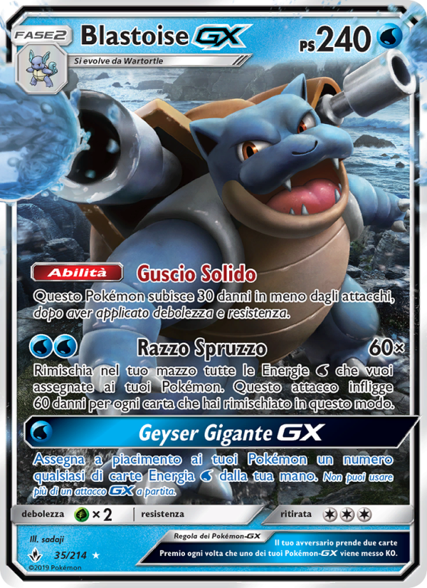 Blastoise GX 035/234 — Legami Inossidabili (Italian Pokémon TCG card)