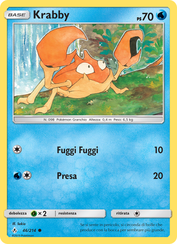 Krabby 046/234 — Legami Inossidabili (Italian Pokémon TCG card)