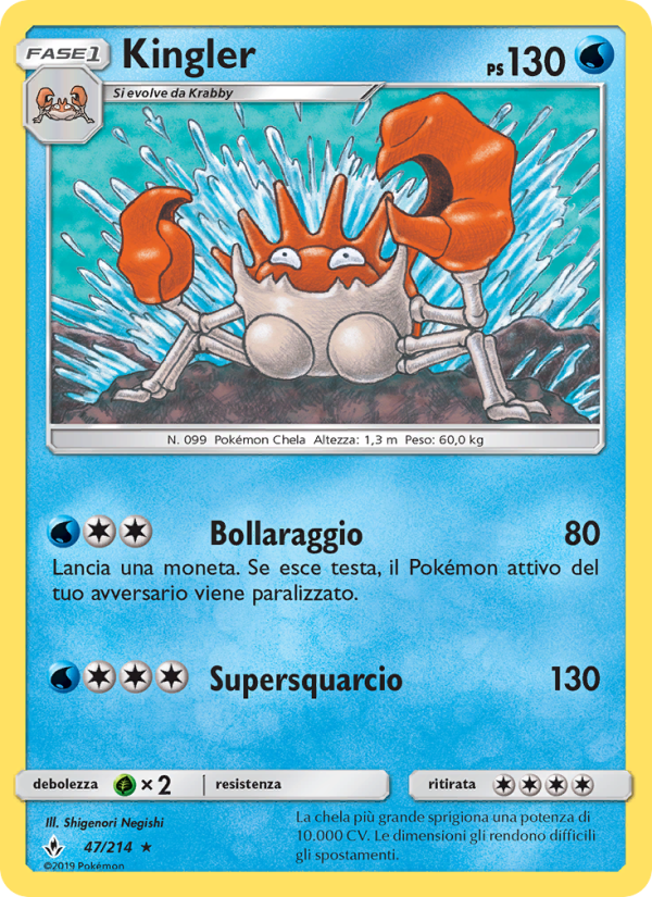 Kingler 047/234 — Legami Inossidabili (Italian Pokémon TCG card)