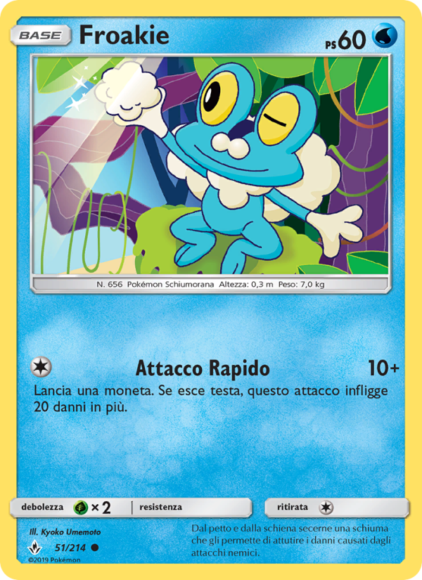 Froakie 051/234 — Legami Inossidabili (Italian Pokémon TCG card)