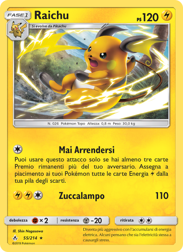 Raichu 055/234 — Legami Inossidabili (Italian Pokémon TCG card)