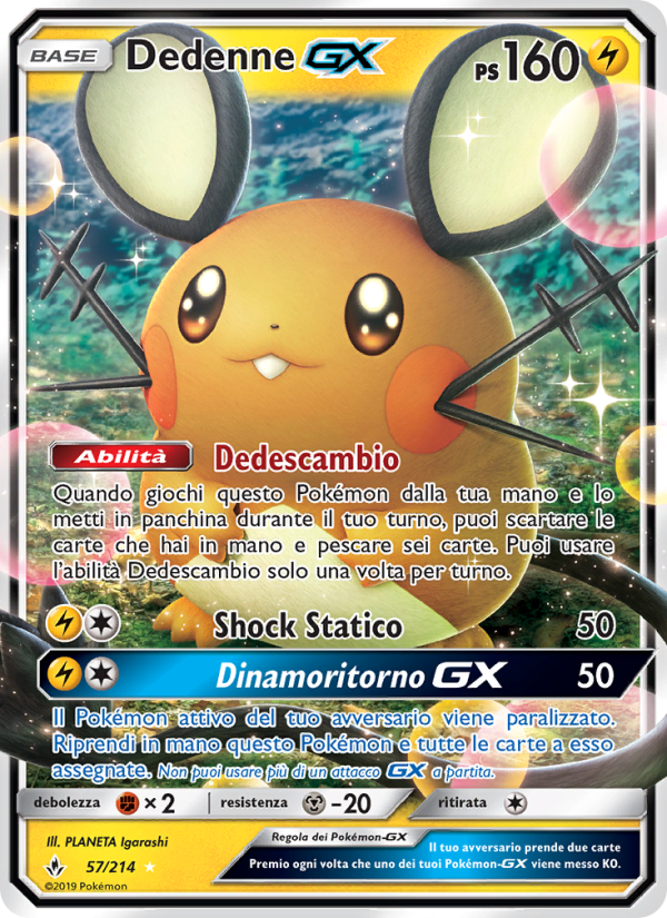 Dedenne GX 057/234 — Legami Inossidabili (Italian Pokémon TCG card)