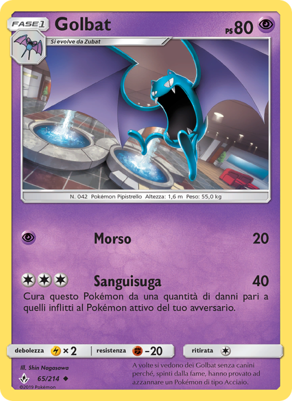 Golbat 065/234 — Unbroken Bonds (Italian Pokémon TCG card)