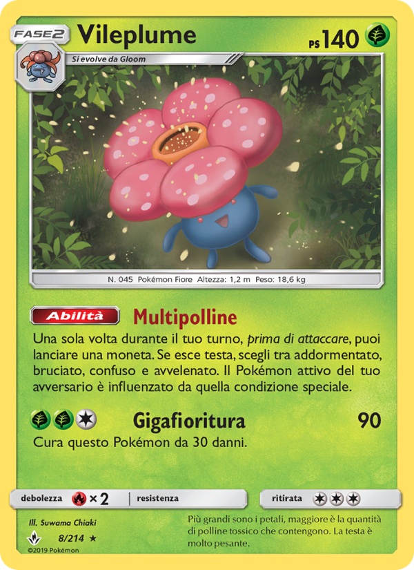 Vileplume 008/234 — Legami Inossidabili (Italian Pokémon TCG card)