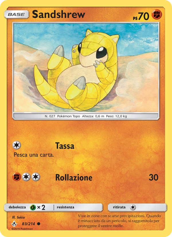 Sandshrew 083/234 — Legami Inossidabili (Italian Pokémon TCG card)