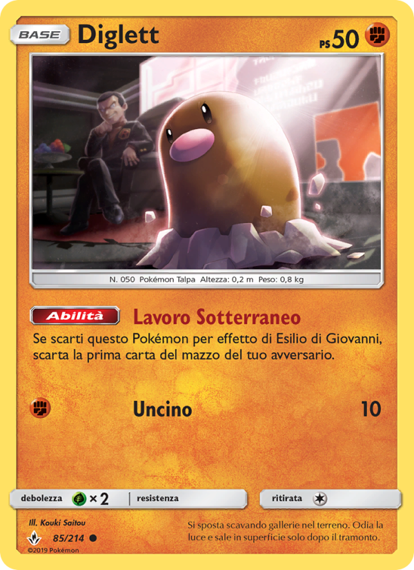 Diglett 085/234 — Legami Inossidabili (Italian Pokémon TCG card)