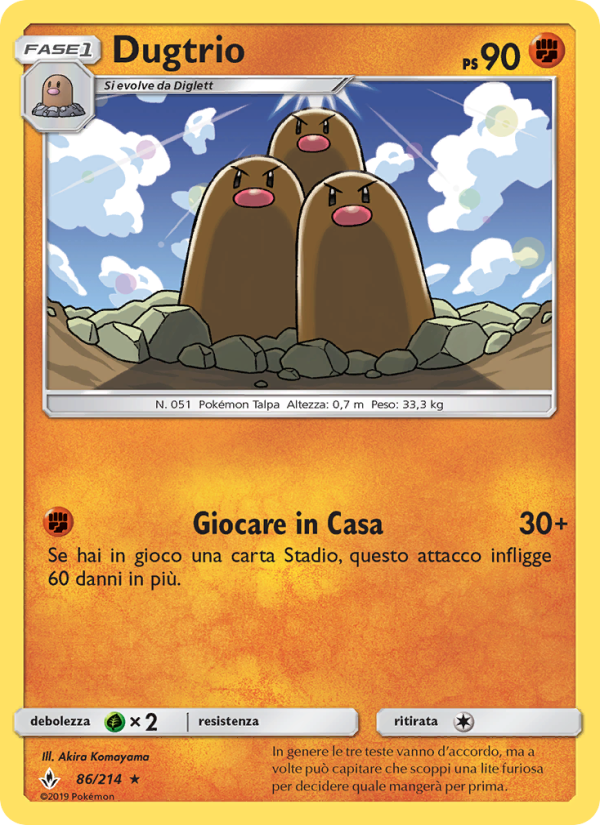 Dugtrio 086/234 — Legami Inossidabili (Italian Pokémon TCG card)