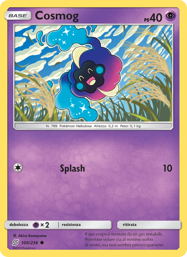 Cosmog 100/258 — Sintonia Mentale (Italian Pokémon TCG card)