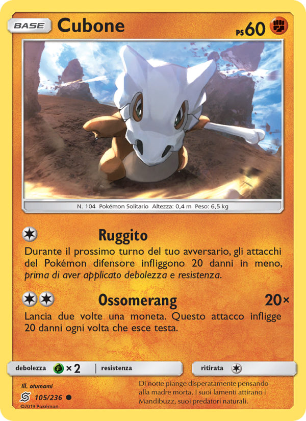 Cubone 105/258 — Sintonia Mentale (Italian Pokémon TCG card)