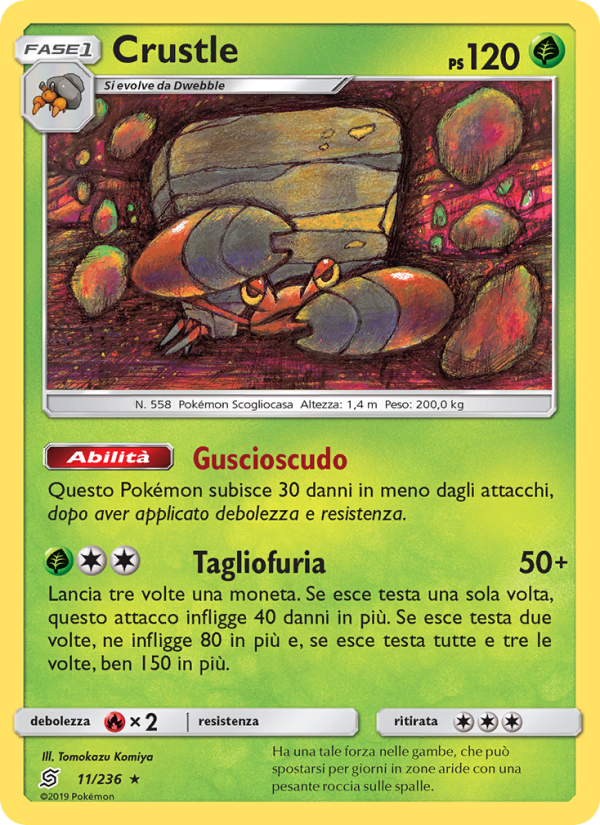 Crustle 011/258 — Sintonia Mentale (Italian Pokémon TCG card)