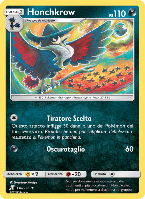 Honchkrow 130/258 — Unified Minds (Italian Pokémon TCG card)