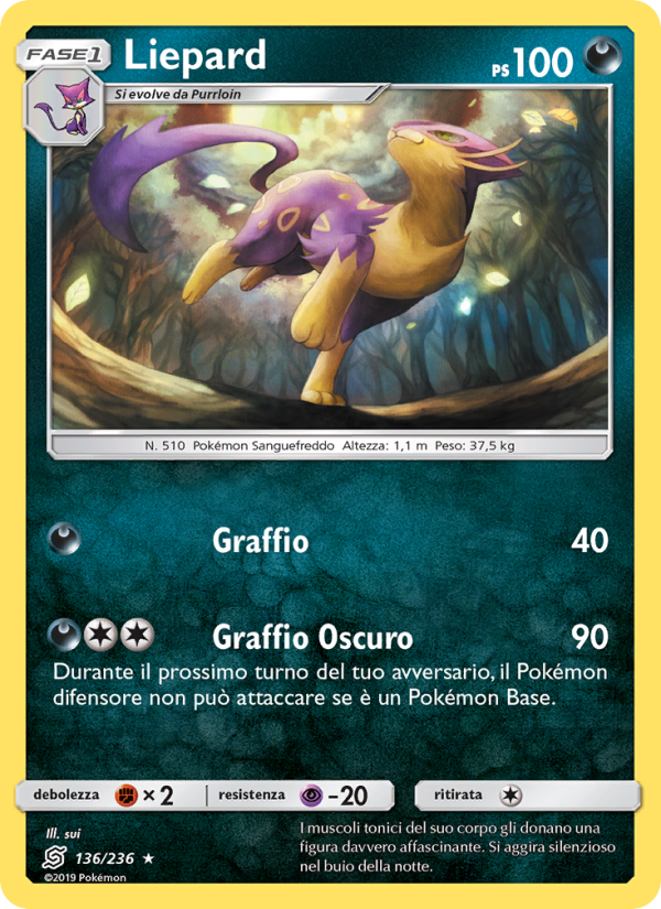 Liepard 136/258 — Sintonia Mentale (Italian Pokémon TCG card)