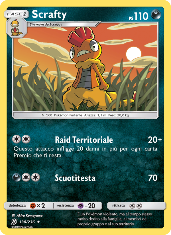 Scrafty 138/258 — Sintonia Mentale (Italian Pokémon TCG card)