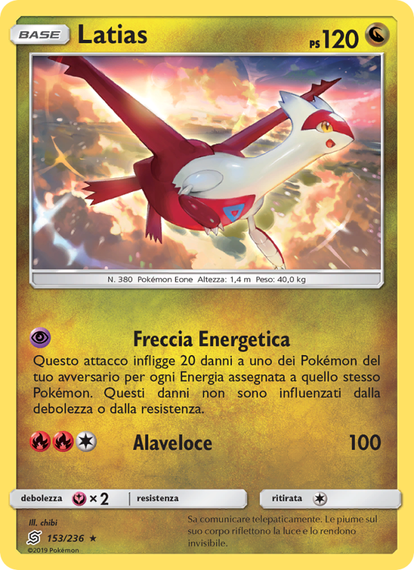 Latias 153/258 — Sintonia Mentale (Italian Pokémon TCG card)