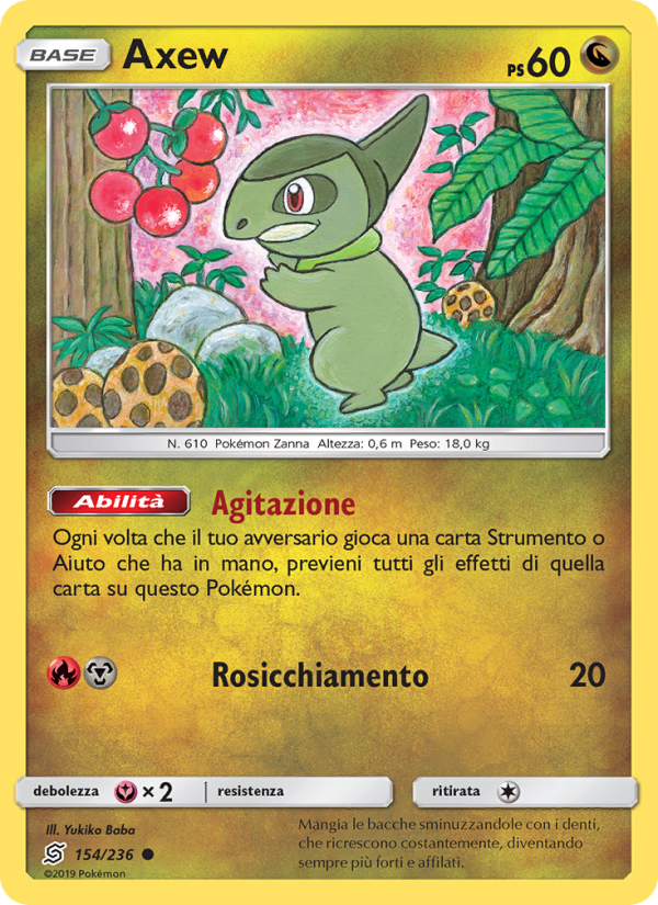 Axew 154/258 — Sintonia Mentale (Italian Pokémon TCG card)