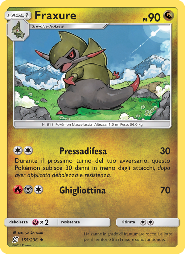 Fraxure 155/258 — Sintonia Mentale (Italian Pokémon TCG card)