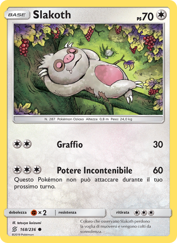 Slakoth 168/258 — Sintonia Mentale (Italian Pokémon TCG card)