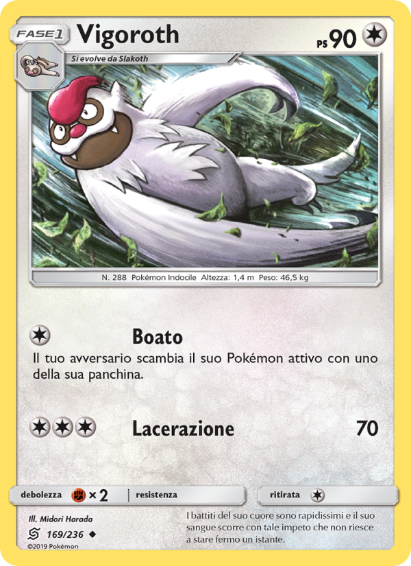 Vigoroth 169/258 — Sintonia Mentale (Italian Pokémon TCG card)