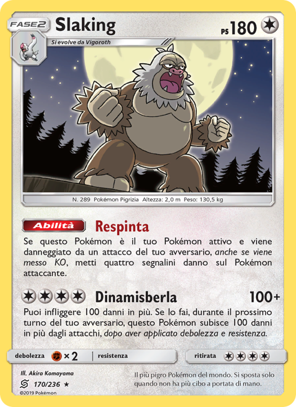 Slaking 170/258 — Sintonia Mentale (Italian Pokémon TCG card)