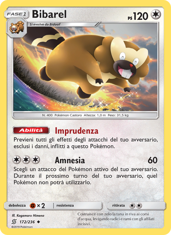 Bibarel 172/258 — Sintonia Mentale (Italian Pokémon TCG card)