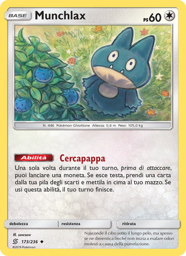Munchlax 173/258 — Sintonia Mentale (Italian Pokémon TCG card)