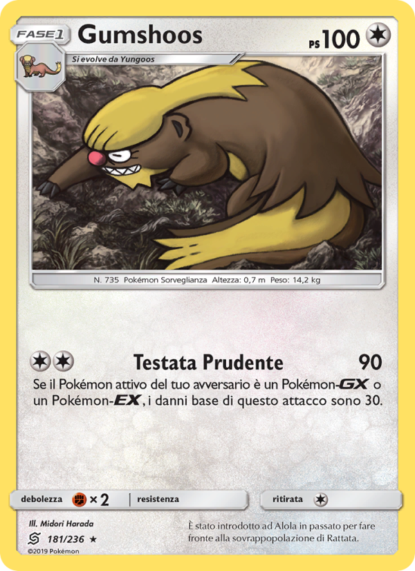 Gumshoos 181/258 — Sintonia Mentale (Italian Pokémon TCG card)