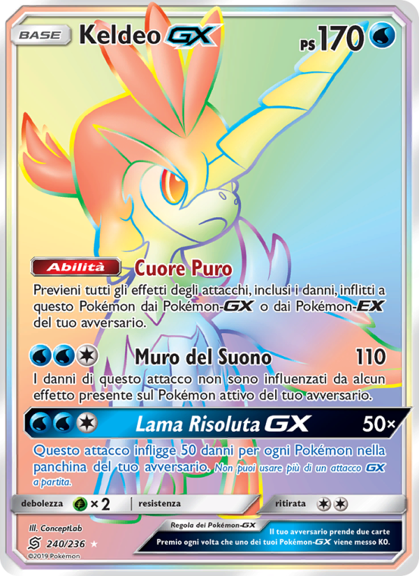 Keldeo GX 240/258 — Sintonia Mentale (Italian Pokémon TCG card)