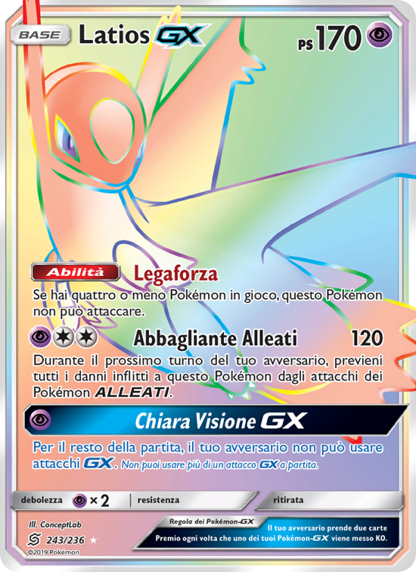 Latios GX 243/258 — Sintonia Mentale (Italian Pokémon TCG card)