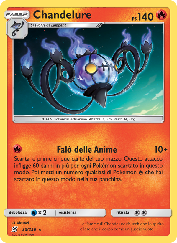 Chandelure 030/258 — Sintonia Mentale (Italian Pokémon TCG card)