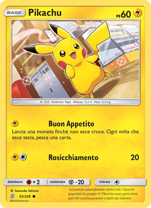 Pikachu 055/258 — Sintonia Mentale (Italian Pokémon TCG card)