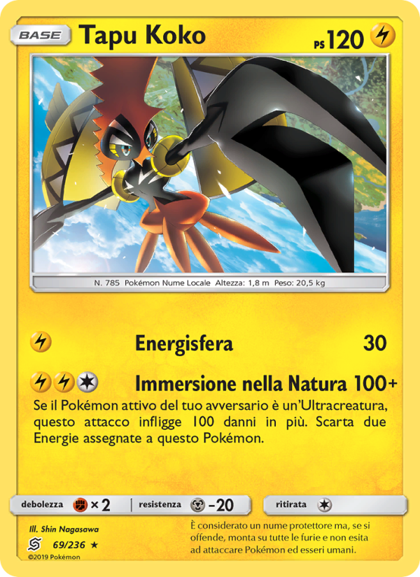 Tapu Koko 069/258 — Sintonia Mentale (Italian Pokémon TCG card)