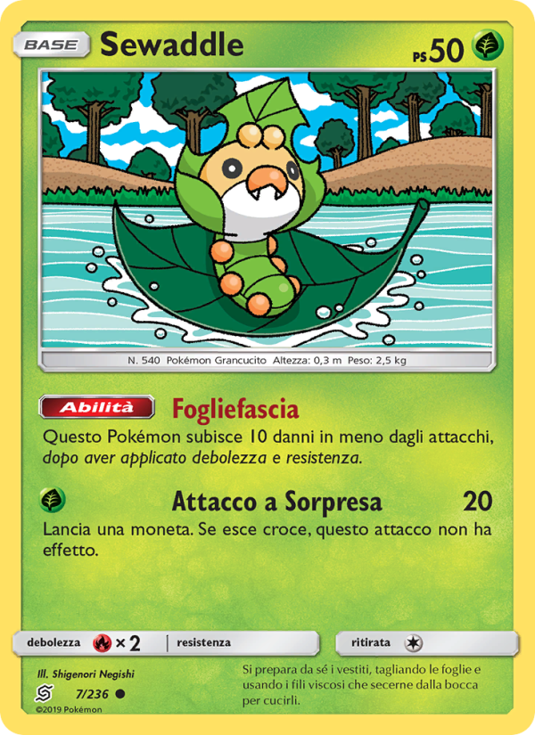 Sewaddle 007/258 — Sintonia Mentale (Italian Pokémon TCG card)