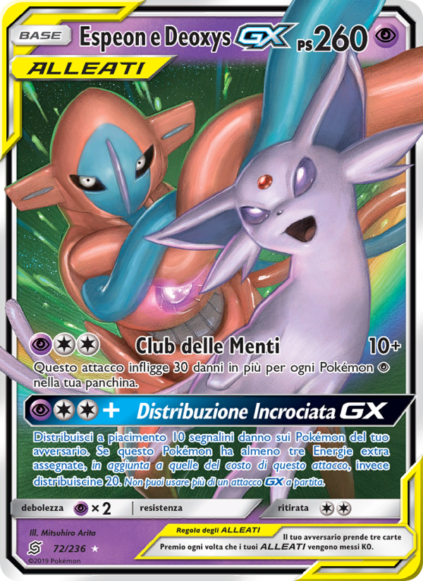Espeon e Deoxys GX 072/258 — Sintonia Mentale (Italian Pokémon TCG card)