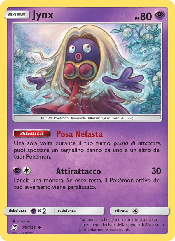 Jynx 076/258 — Sintonia Mentale (Italian Pokémon TCG card)