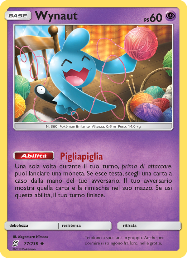 Wynaut 077/258 — Sintonia Mentale (Italian Pokémon TCG card)