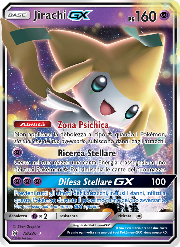 Jirachi GX 079/258 — Sintonia Mentale (Italian Pokémon TCG card)