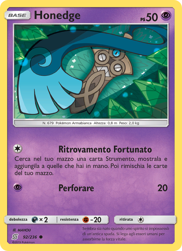 Honedge 092/258 — Sintonia Mentale (Italian Pokémon TCG card)