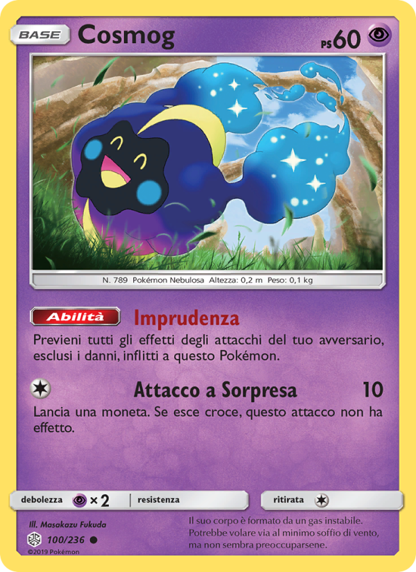 Cosmog 100/271 — Eclissi Cosmica (Italian Pokémon TCG card)