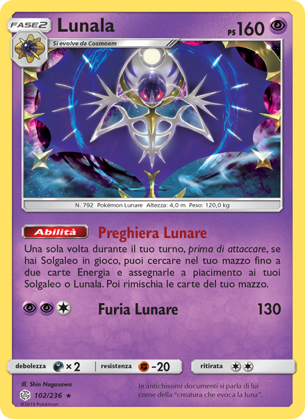Lunala 102/271 — Eclissi Cosmica (Italian Pokémon TCG card)