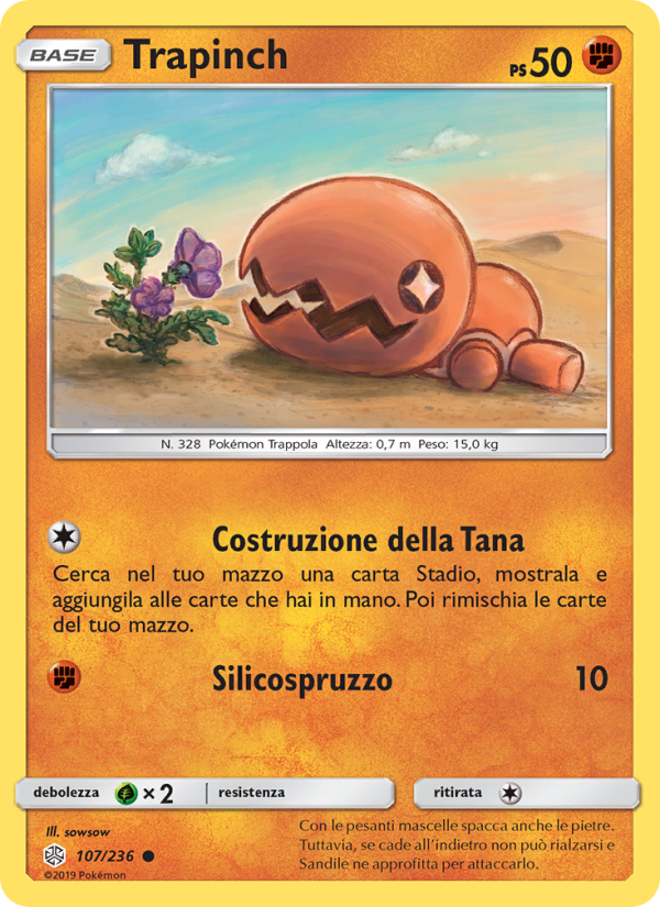 Trapinch 107/271 — Eclissi Cosmica (Italian Pokémon TCG card)